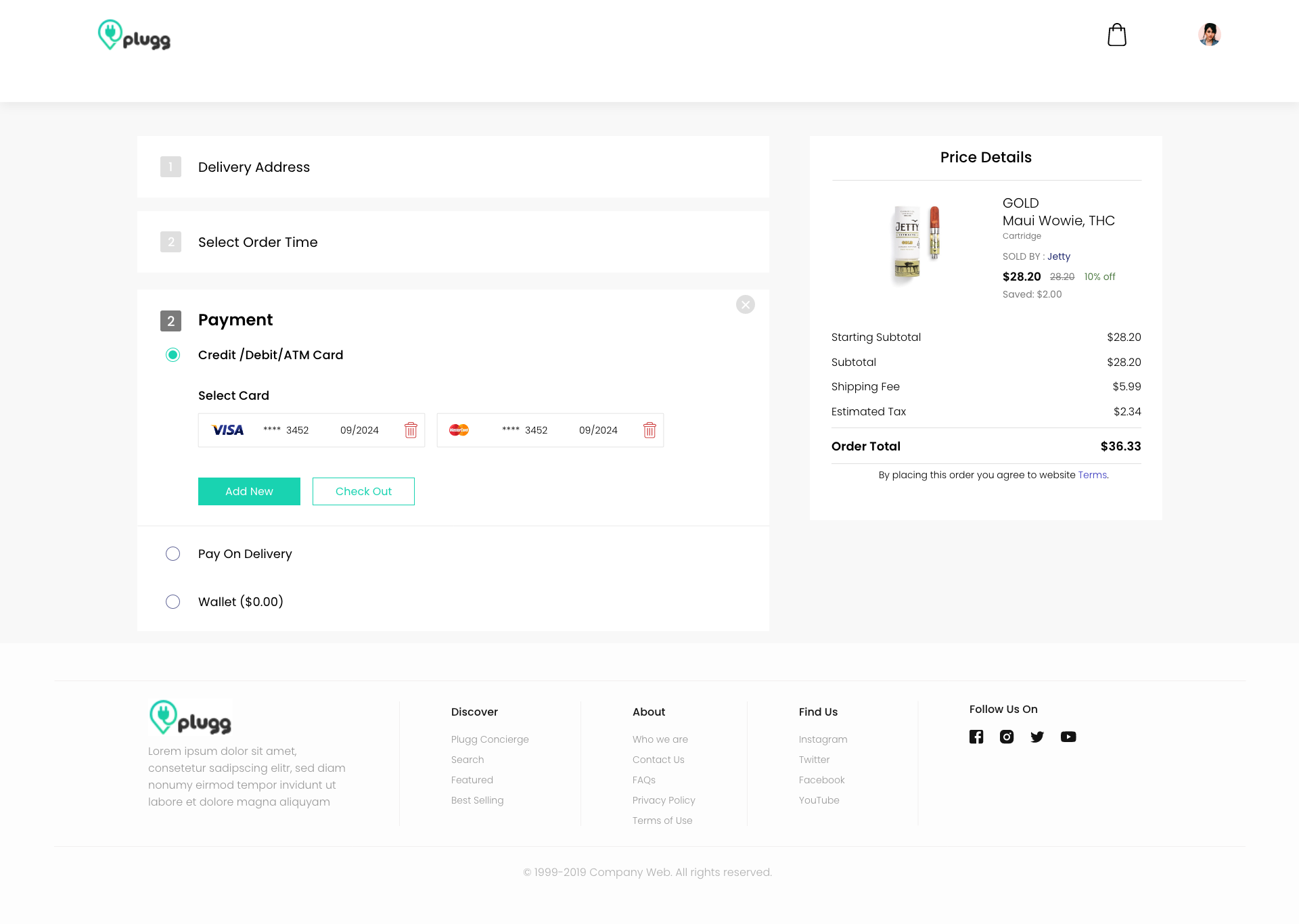 Pay with saved card