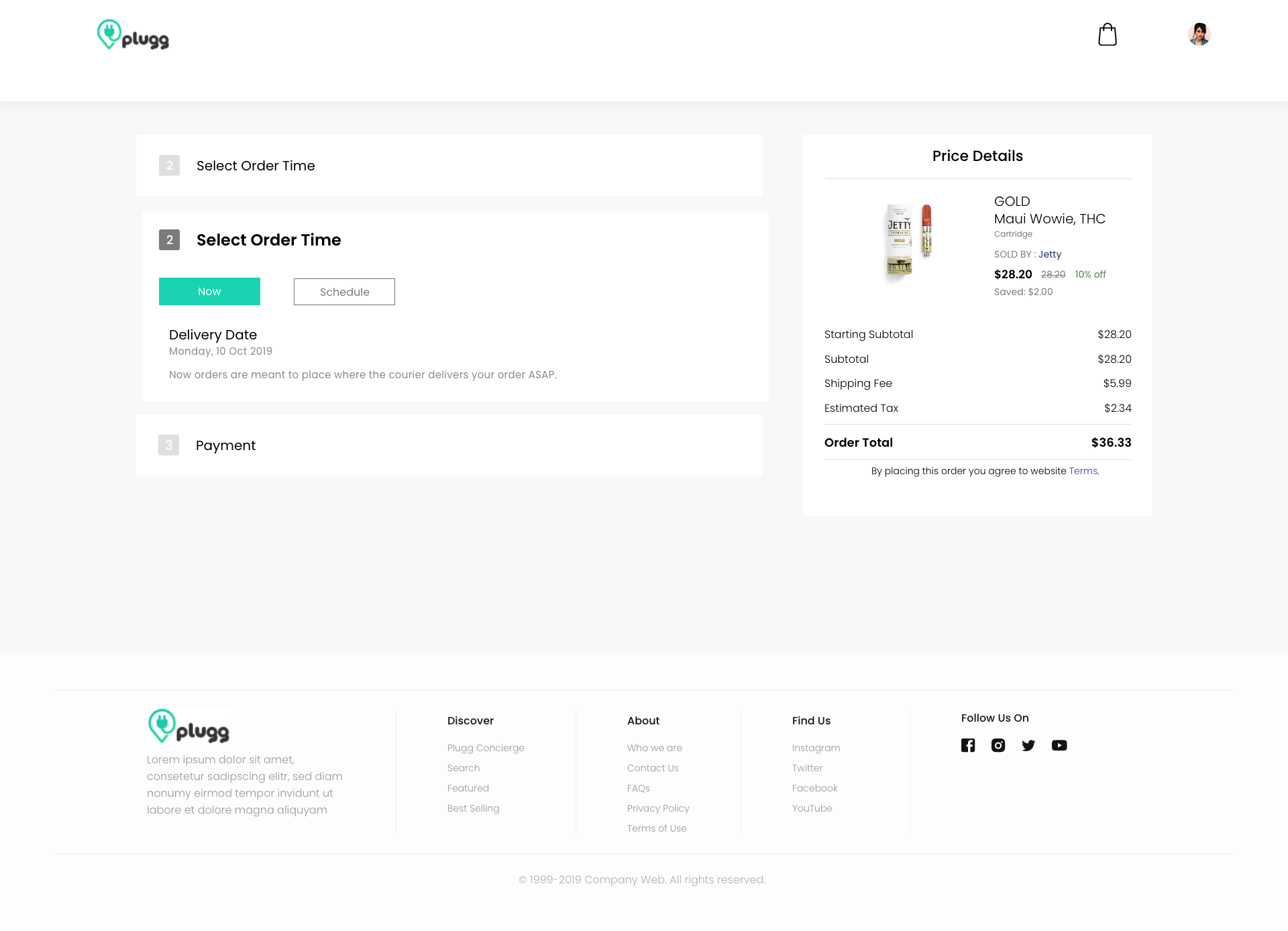 Plugg delivery timing — now or schedule